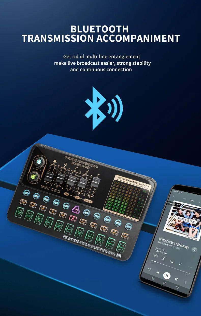 Computer Mobile Phone Live Steam Audio Studio Vocal Recording Fashion Studio Equipment Music Recording Microphone Kit V10XPRO