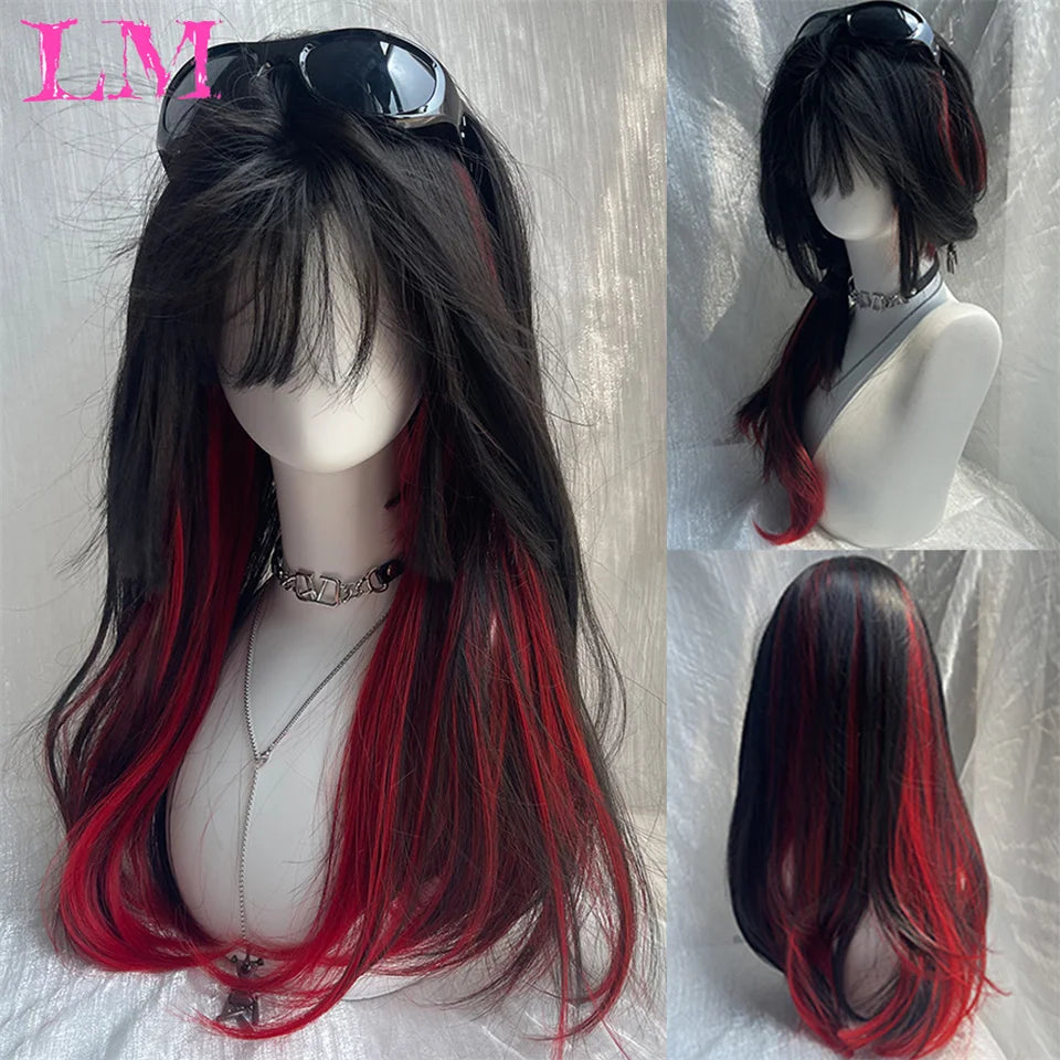 LM Wave Synthetic Wig for Black Women Wear Deep Curly Soft Wig Natural Black Color Replacement Wigs for Daily Party Use