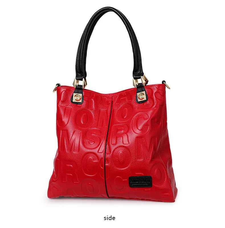 Aidrani  Fashionable women's handbag, made of high-quality cowhide, large capacity, printed with letter patterns