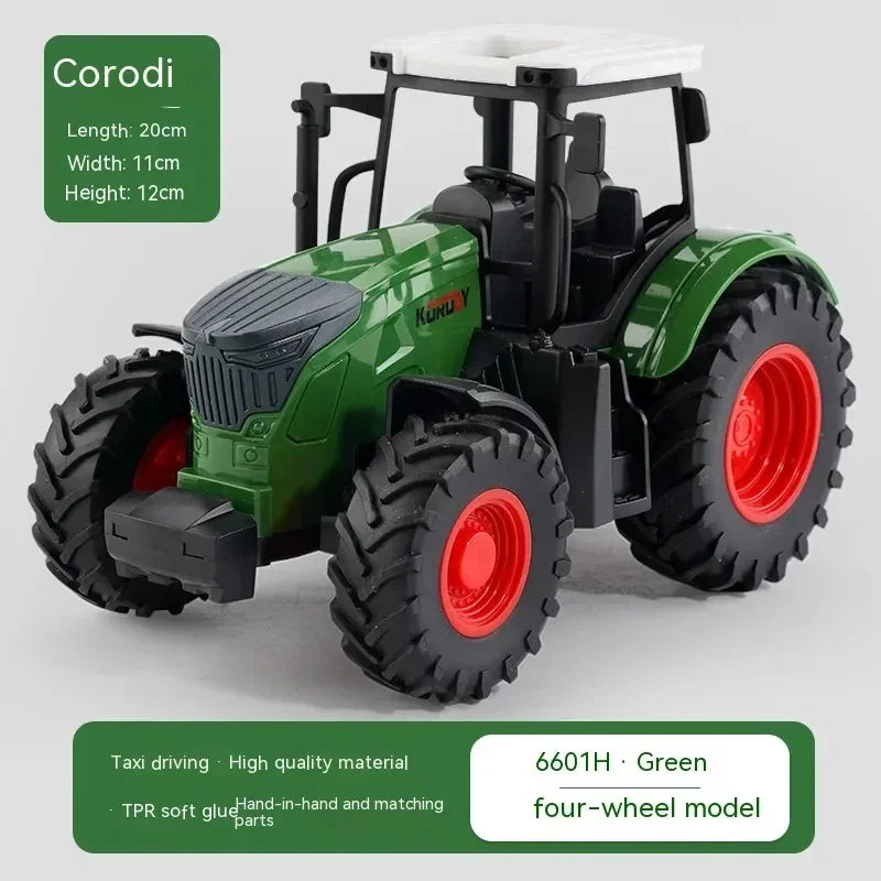 6601 Rc Car 1:24 Alloy Remote-Controlled Tractor Toy Headlights Simulation Electric Farm Truck Toy Set Kid Outdoor Surprise Toy