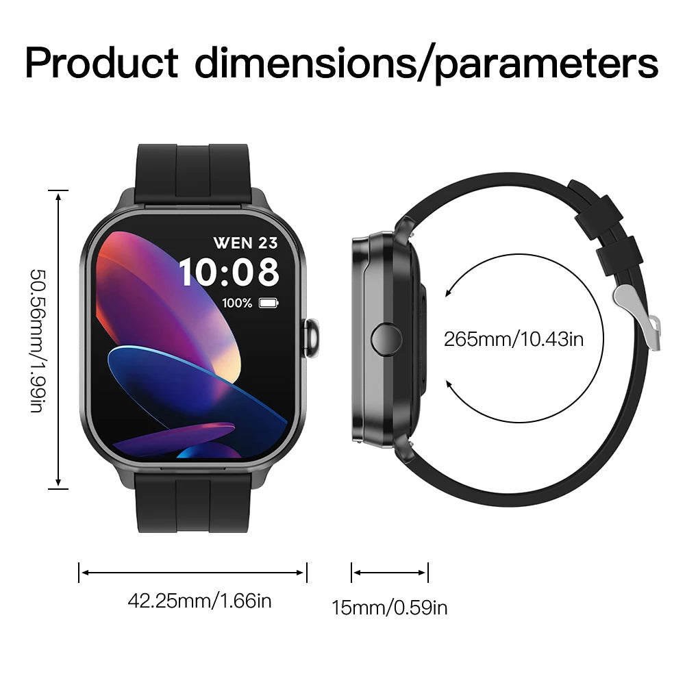 Smart Watch And TWS Earphones Upgraded 2-in-1 2.01inch Full Touch Screen Display, Message, Compatible With IPhone/Android Phones