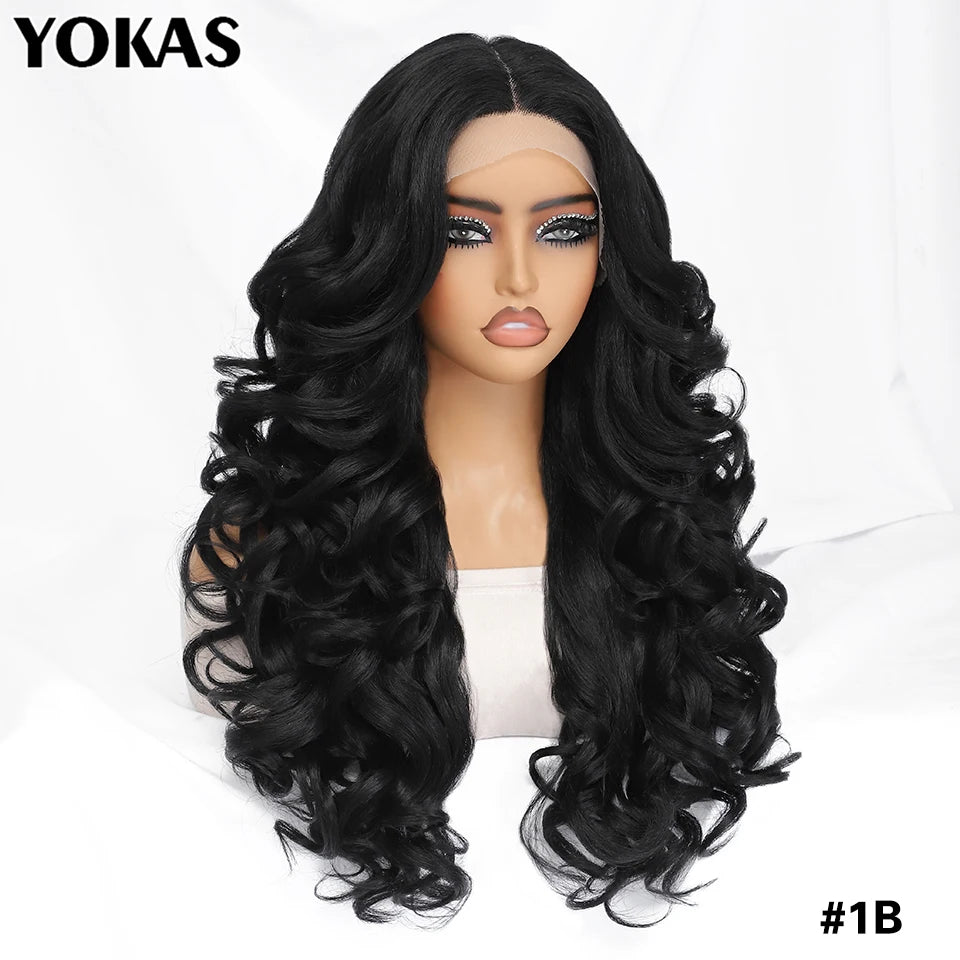 Latisha 24 Inch Synthetic Lace Front Wigs For Black Women With Hight Temperature Fiber Loose Curl Afro Lace Front Wig For Female