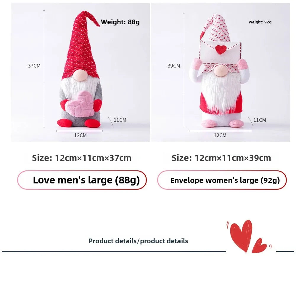 Faceless Gnome Plush Doll Hand-held Confession Letter Valentine's Day Gifts Home Desktop Ornaments Wedding Party Decoration