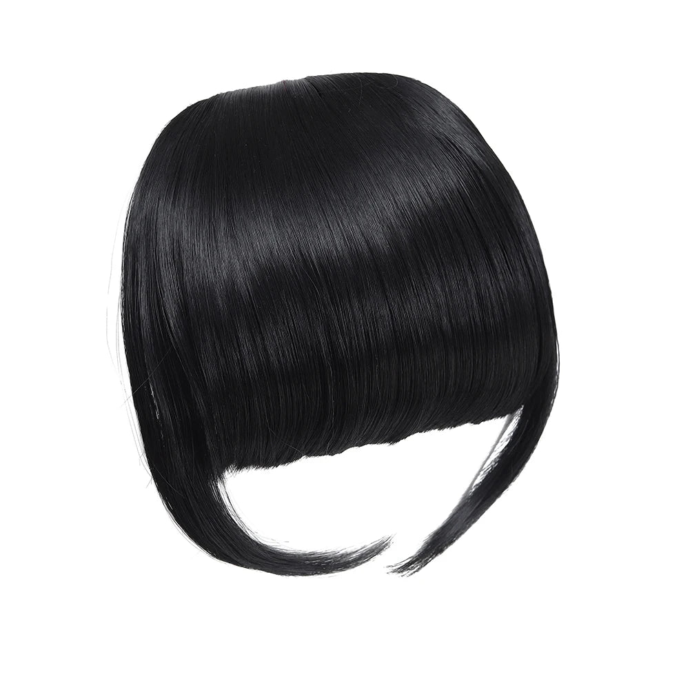 High Quality Synthetic Wig Flat Bangs Hair Extension Clip in Bangs with Temples 6 Inches Front Face Bangs for Women Girls Daily