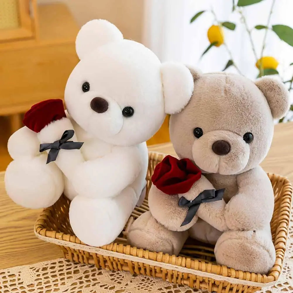 25cm Kawaii Teddy Bear for Valentines Day Gift Teddy Bears Stuffed Animal Rose Bear Doll Valentine's Day Gift for Girlfriend