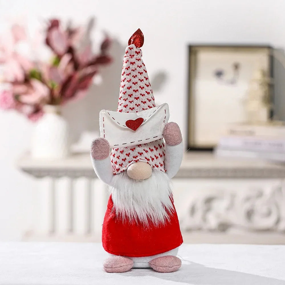 Faceless Gnome Plush Doll Hand-held Confession Letter Valentine's Day Gifts Home Desktop Ornaments Wedding Party Decoration