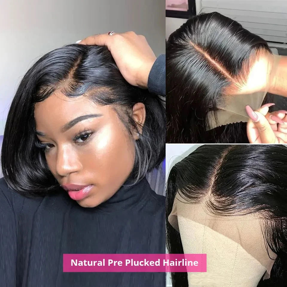 Human Hair Lace Wigs Cranberry Hair Straight Lace Front Wig Peruvian Hair Bob 13x4 Lace Front Wigs Short Bob 4x4 Closure Wig