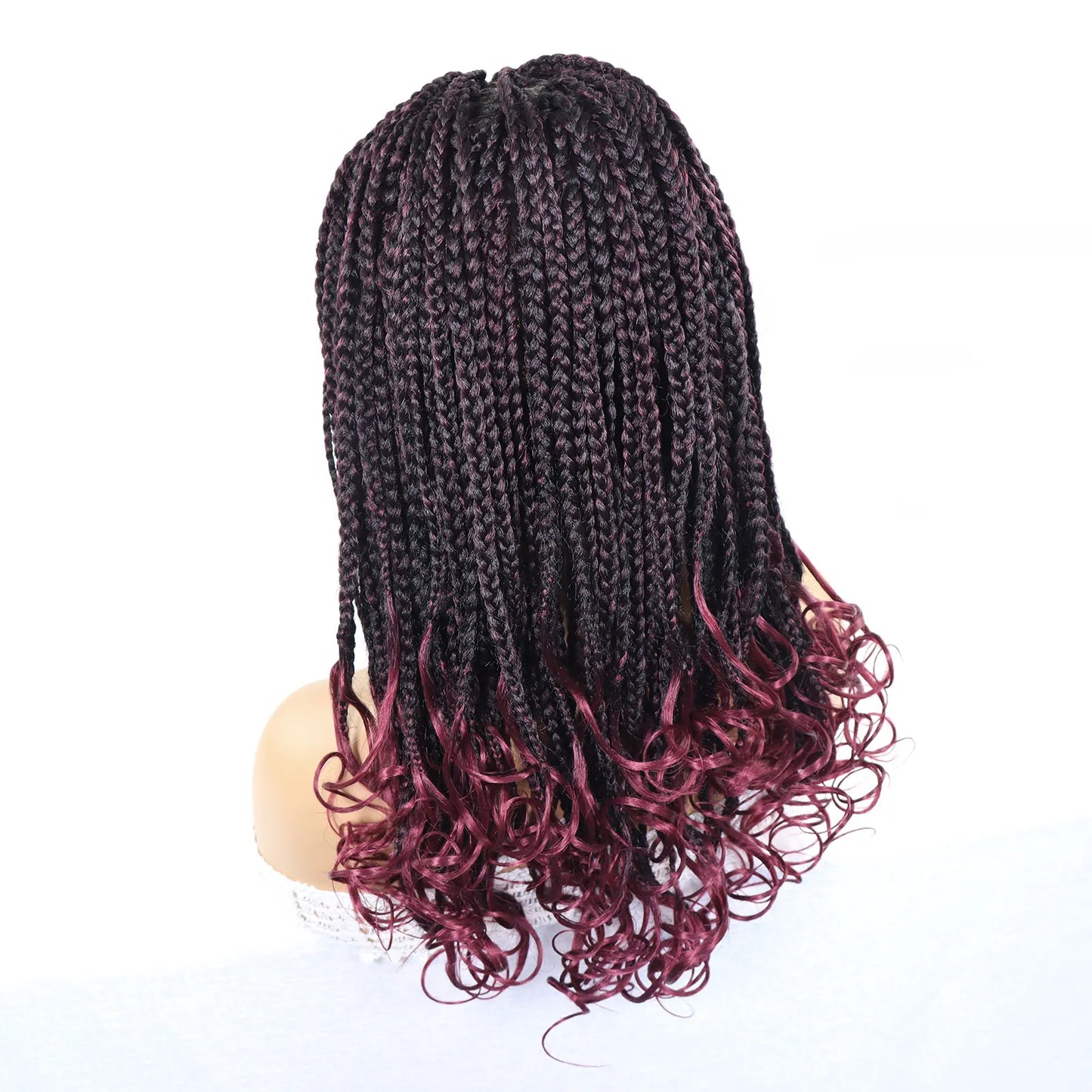 T30 Synthetic Box Braid Wigs Curly Ends Square Part Braided Lace Front Wig With Baby Hair For Women Blonde Lace Braided Wig