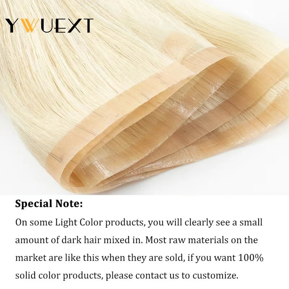 Blonde Seamless Natural Tape Weft Long PU Skin Weft Tape in Human Extensions No Glue Human Hair For Fine Hair 80cm Weft Bundles