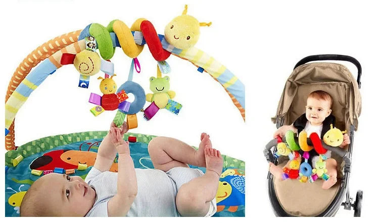 Baby Crib Hanging Rattles Toys Car Seat Toy Soft Mobiles Stroller Crib Spiral Toy Pram Hanging Dolls for Babies Newborn Gifts