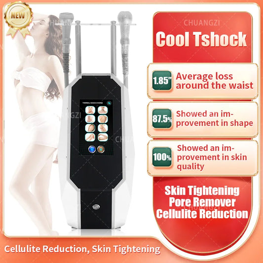 Newly launched EMS Cool T Shock Cryoskin hot and cold skin facial fat dissolving and tightening machine