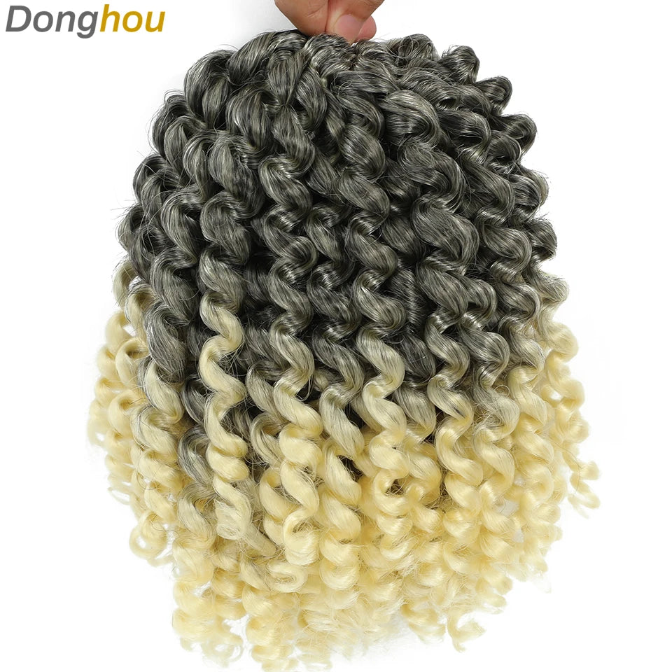 Wand Curl Crochet Braids Hair 8 Inch 1B 30 27 Bug Ringlet Twist Extensions with Jamaican Bounce Crochet Hair Crochet Curly Hair