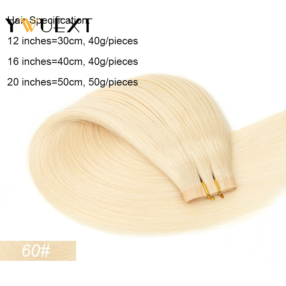 Blonde Seamless Natural Tape Weft Long PU Skin Weft Tape in Human Extensions No Glue Human Hair For Fine Hair 80cm Weft Bundles