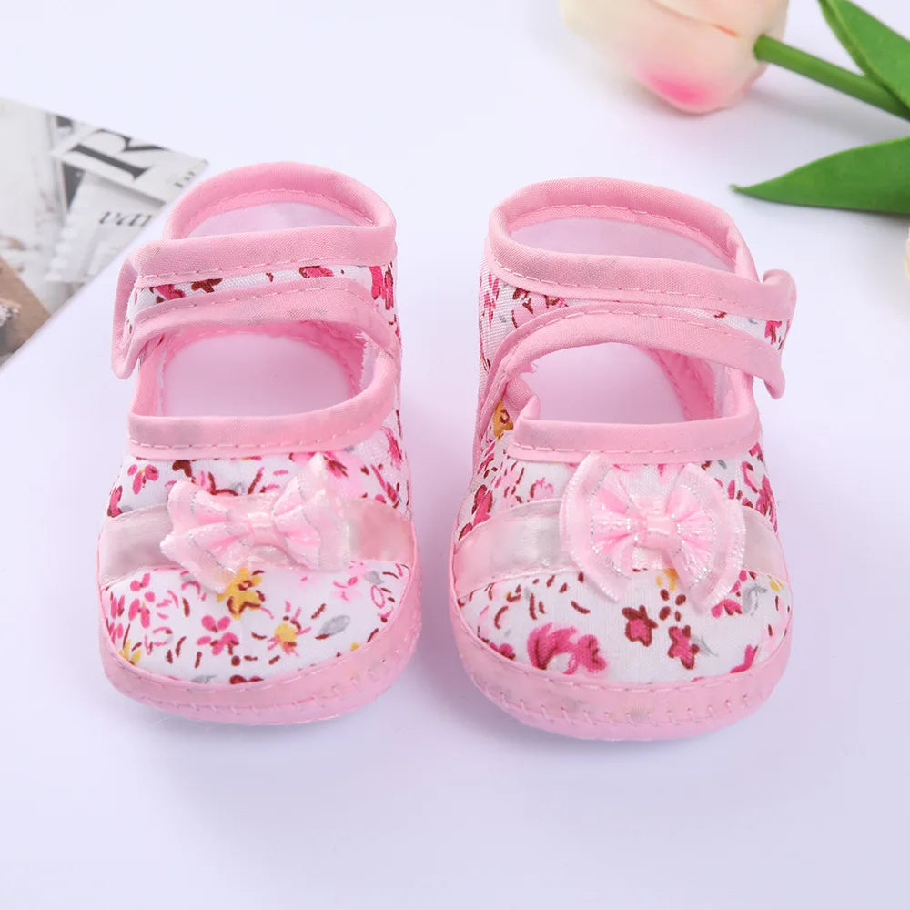 Baby Girl Shoes First Walkers Lace Floral Newborn Baby Shoes Princess Infant Toddler Baby Shoes for Boys Flats Soft Prewalkers