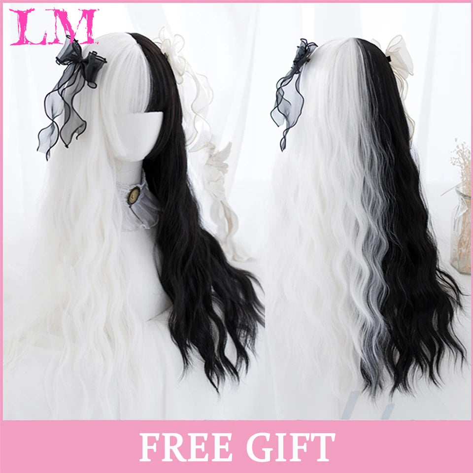 LM Wave Synthetic Wig for Black Women Wear Deep Curly Soft Wig Natural Black Color Replacement Wigs for Daily Party Use