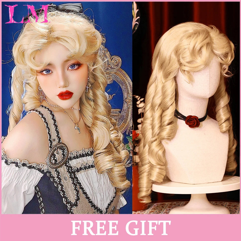 LM Straight Synthetic Lace Front Wig For Women 38 Inch Long Ombre Brown Red Blonde Hightlight Lace Frontal Wigs Cosplay Wig