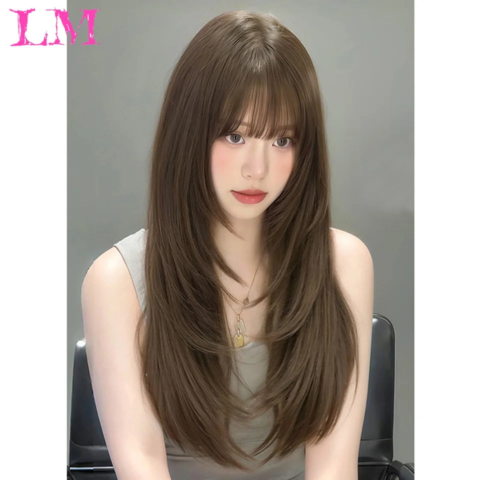 LM Wave Synthetic Wig for Black Women Wear Deep Curly Soft Wig Natural Black Color Replacement Wigs for Daily Party Use