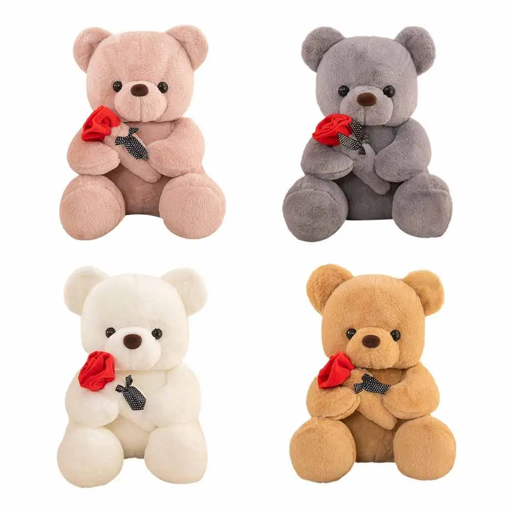 25cm Kawaii Teddy Bear for Valentines Day Gift Teddy Bears Stuffed Animal Rose Bear Doll Valentine's Day Gift for Girlfriend