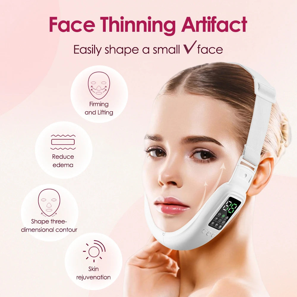 V Line Face Lift Massager Portable Facial Massage Device Rechargeable LED Display Double Chin Remove Facial Beauty Instrument