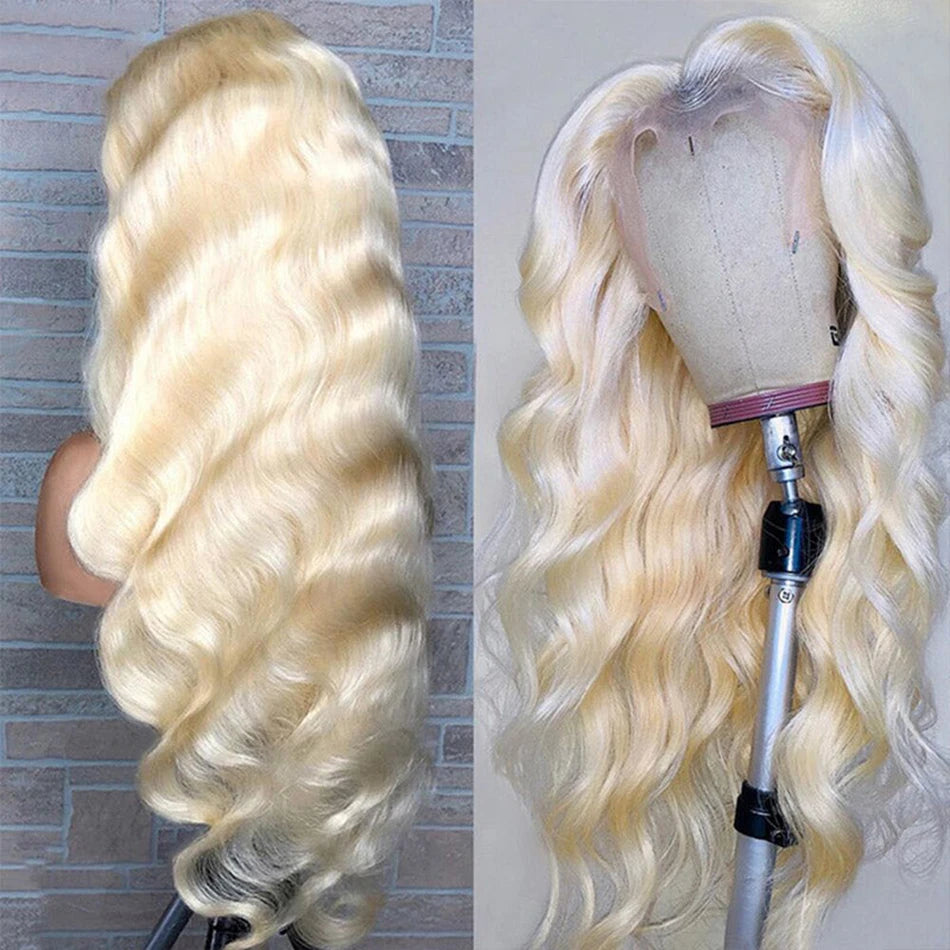 13x6 HD Transparent 613 Blonde Lace Frontal Human Hair Wigs Tuneful Peruvian Body Wave Wavy Wigs 180% Lace Front Human Hair Wigs