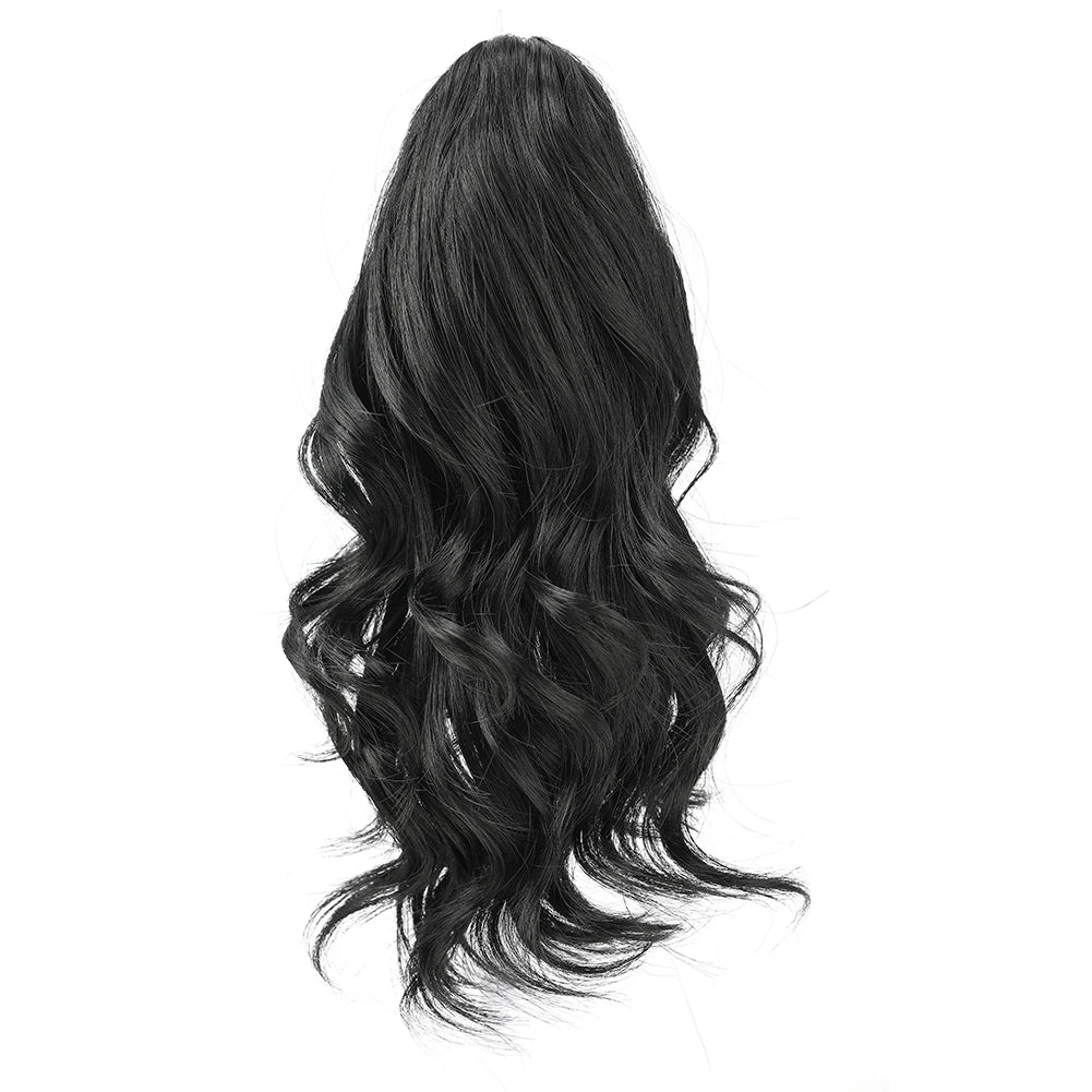 Short Ponytail Extension Synthetic Claw Curly Wavy Clip in Hairpiece Ponytail Hair Extension Short Pony Tail Synthetic for Women