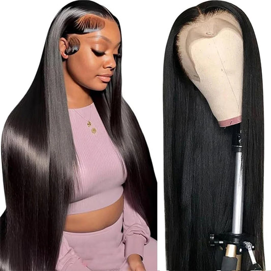 30 Inch 13x4 Lace Front Wigs Human Hair 180% Density Straight HD Lace Front Wigs Pre Plucked Brazilian Human Hair Lace Front Wig