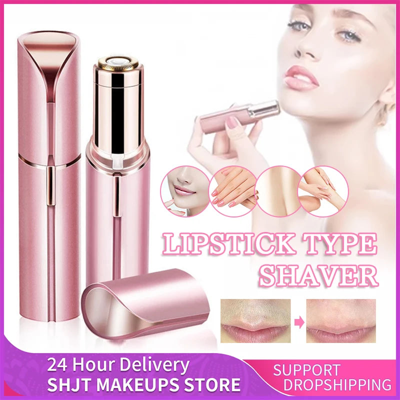 Electric Eyebrow Trimmer Mini Eye Brow Epilator Facial Lipstick Shape Hair Removal Portable Women Painless Razor Shaver Tool