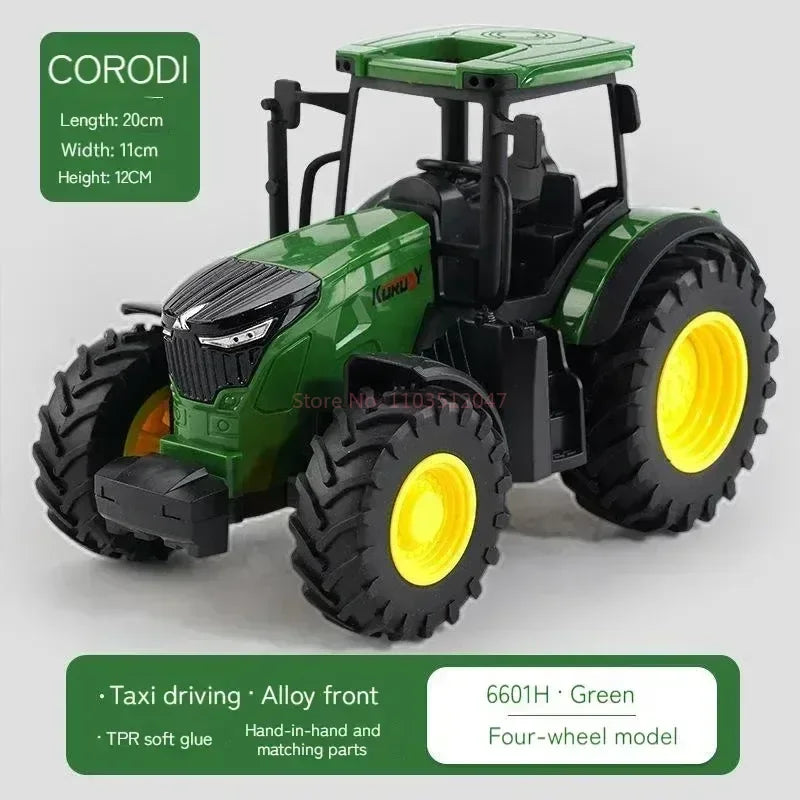 1:24 Rc Car Alloy Remote-Controlled Tractor Toy With Headlights Simulation Electric Farm Truck Toy Set Child Outdoors Toys Gifts