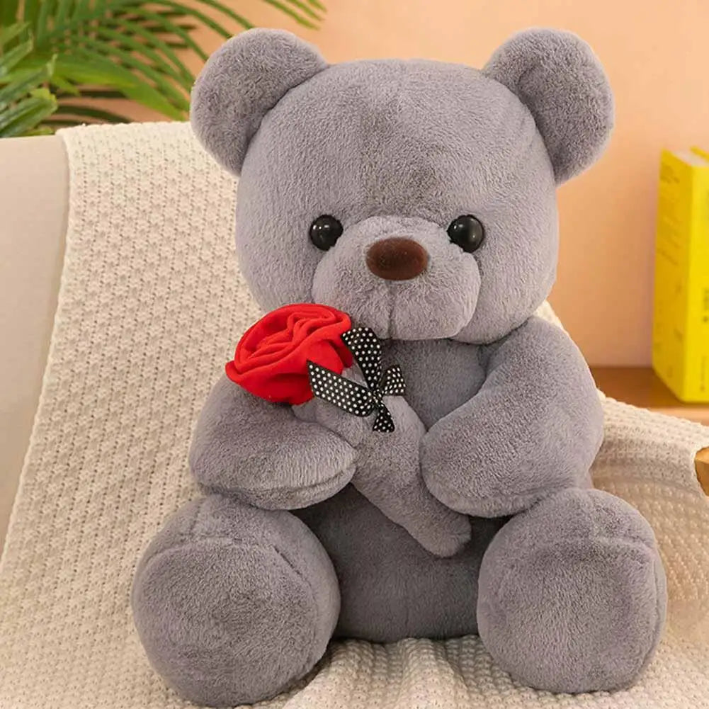 25cm Kawaii Teddy Bear for Valentines Day Gift Teddy Bears Stuffed Animal Rose Bear Doll Valentine's Day Gift for Girlfriend