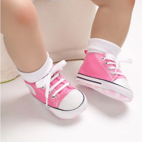 Baby Canvas Classic Sneakers Newborn Print Star Sports Baby Boys Girls First Walkers Shoes Infant Toddler Anti-slip Baby Shoes