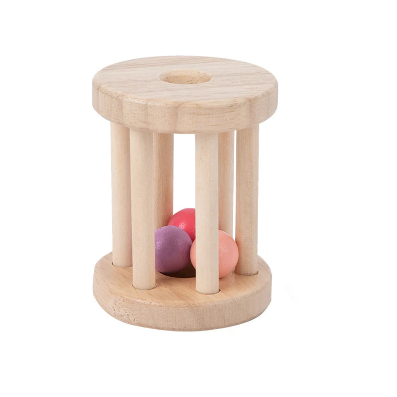 Baby Music Toy Wood Rolling Cage Bell Coloful Rattles & Mobiles Early Developmental Sound Infant & Toddler Musical Toys Boy Girl