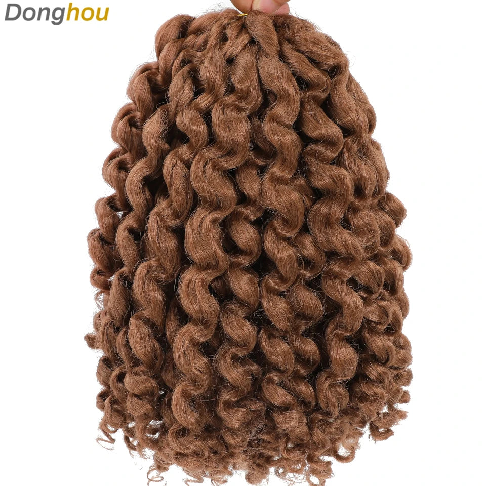 Wand Curl Crochet Braids Hair 8 Inch 1B 30 27 Bug Ringlet Twist Extensions with Jamaican Bounce Crochet Hair Crochet Curly Hair