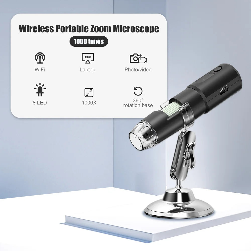 Wireless Dermatoscope Scalp Skin Analyzer Machine 1000X Body and Facial Analyzer Electronics Microscope Beauty Health Profession