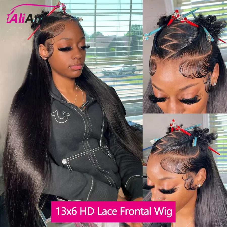 100% Real HD Lace Wig 13x6 Human Hair Lace Frontal Wig 30 Inch Straight Human Hair Wigs Brazilian 13X4 Lace Front Human Hair Wig