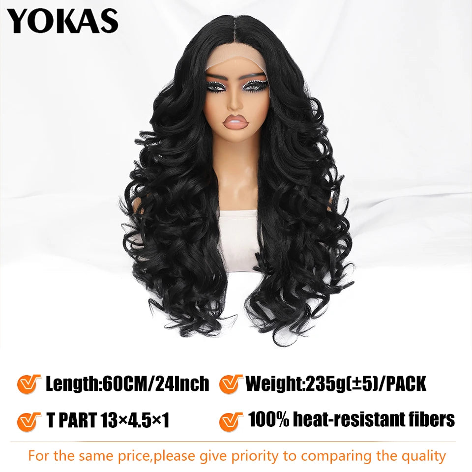 Latisha 24 Inch Synthetic Lace Front Wigs For Black Women With Hight Temperature Fiber Loose Curl Afro Lace Front Wig For Female