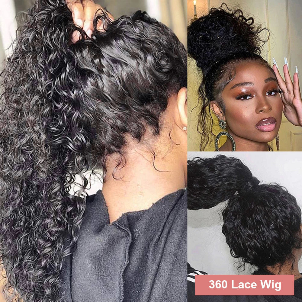 250 Density 360 Full Hd Lace Front Human Hair Wig PrePlucked Glueless Wig 100% Human Hair Deep Curly Wave 13X6 Lace Frontal Wig