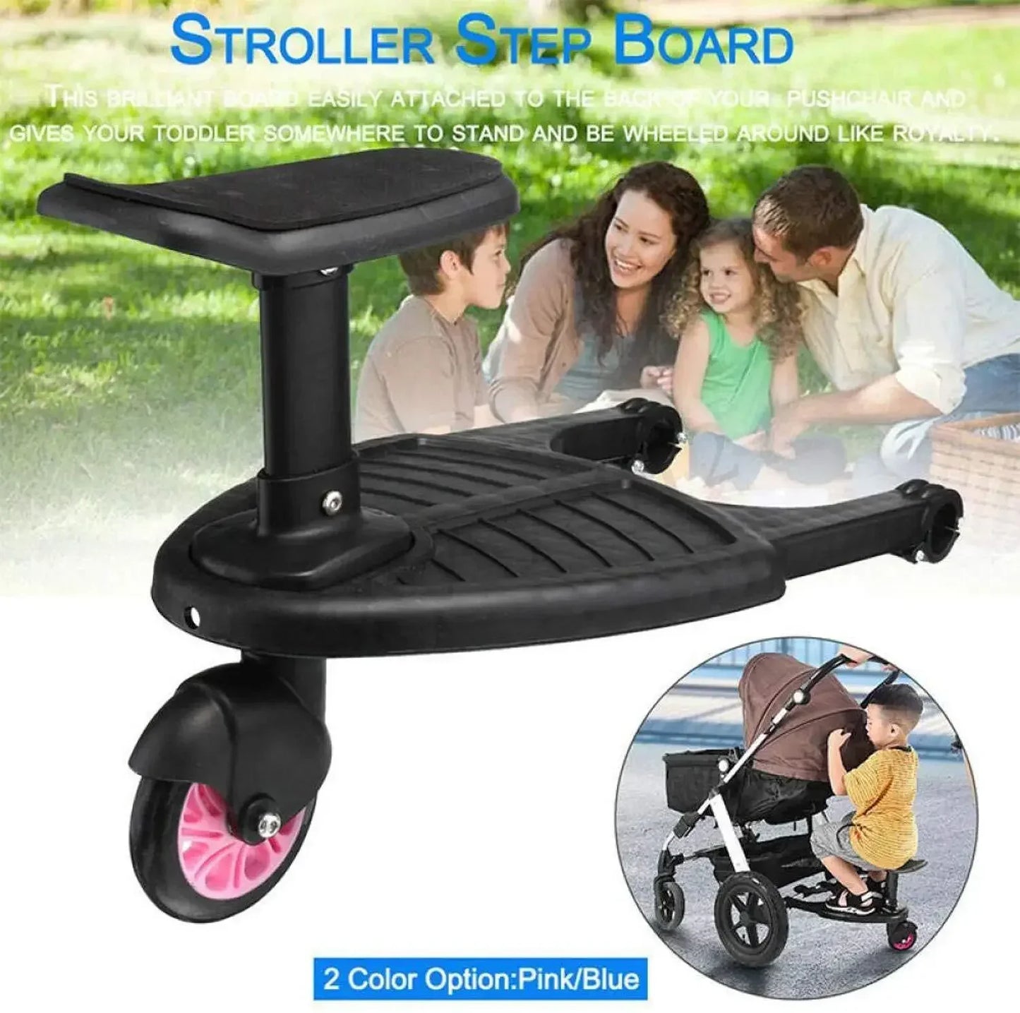 Make Walking with Two Kids Easier – Children Stroller Pedal Adapter and Hitchhiker Standing Plate for Second Child and Twins