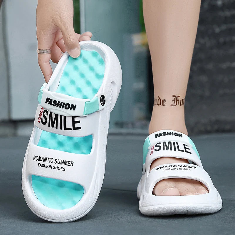 2024 Summer Men's Massage Slippers Outdoor Sandals Beach Comfortable Soft Slides Indoor Casual Shoes Men Sandals Big Size 47 48