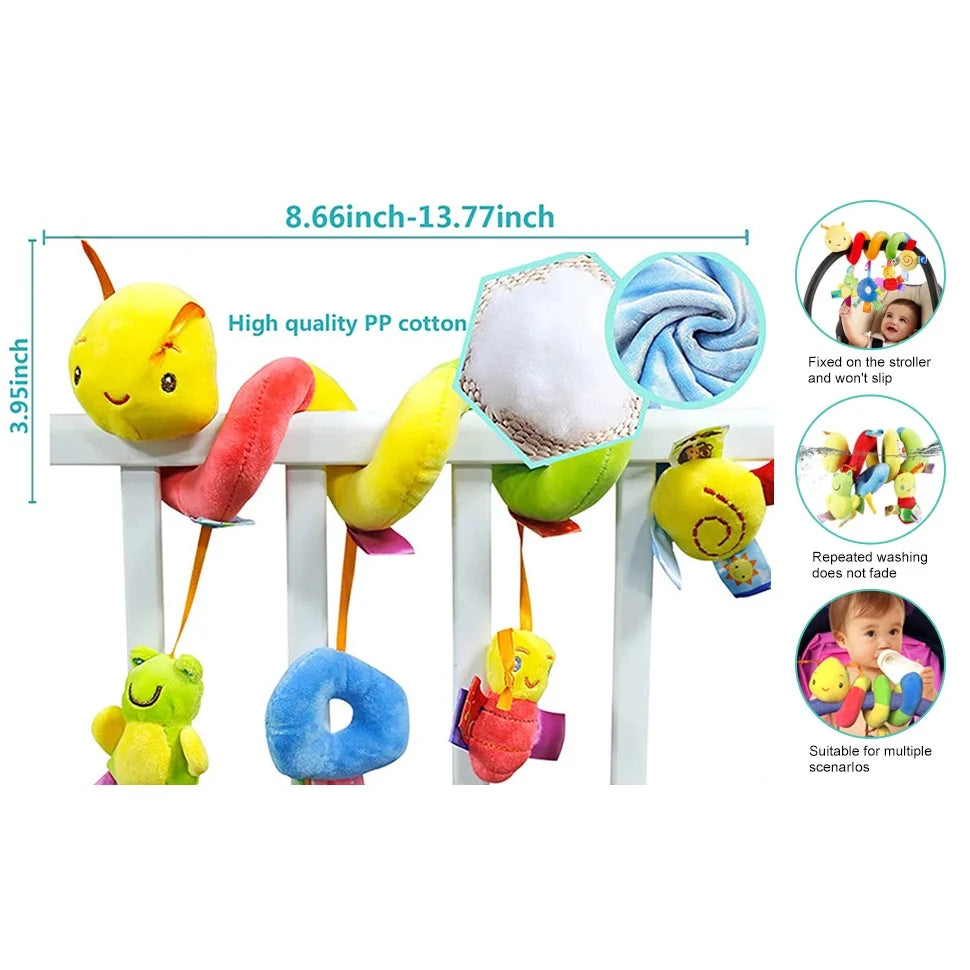 8 optional newborn stroller hanging bells rattle, bed hanging, cartoon animal shape bed winding, built-in bell paper