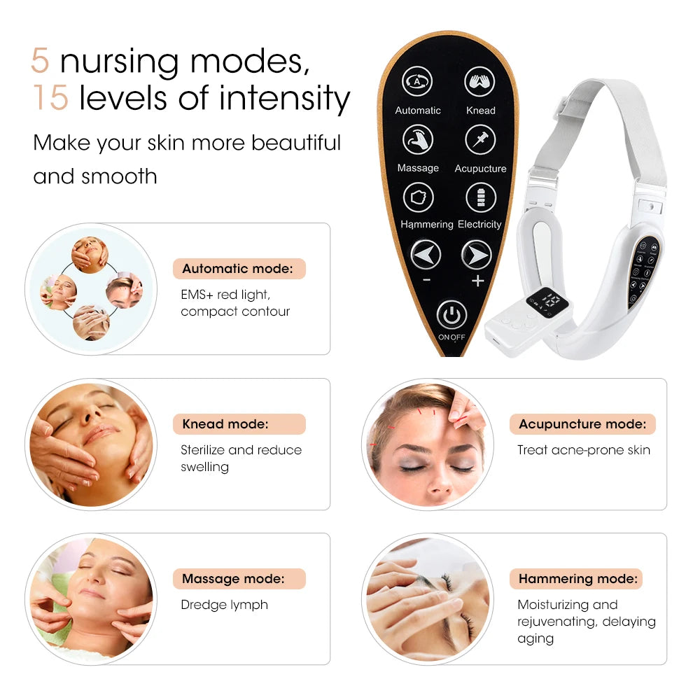 V-Line Face Slimming Lifting Device Massager Skin Rejuvenation Shaping Beauty Instrument Electric Reduce Double Chin Belt