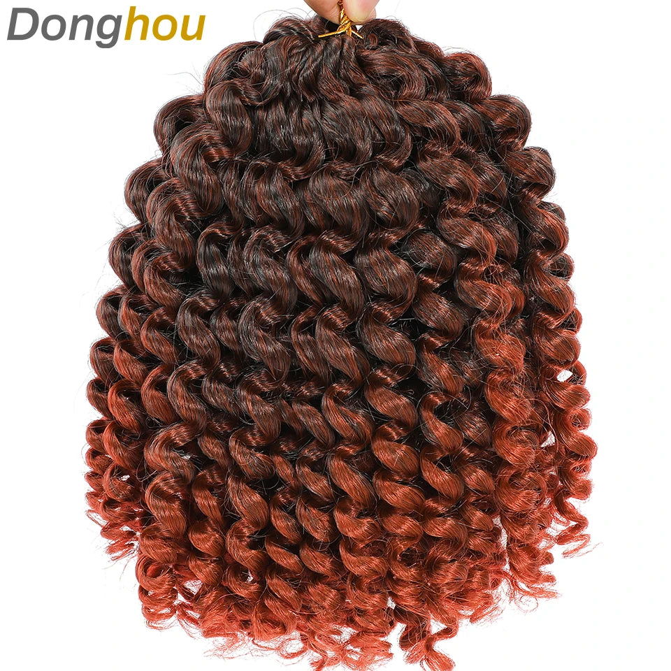 Wand Curl Crochet Braids Hair 8 Inch 1B 30 27 Bug Ringlet Twist Extensions with Jamaican Bounce Crochet Hair Crochet Curly Hair