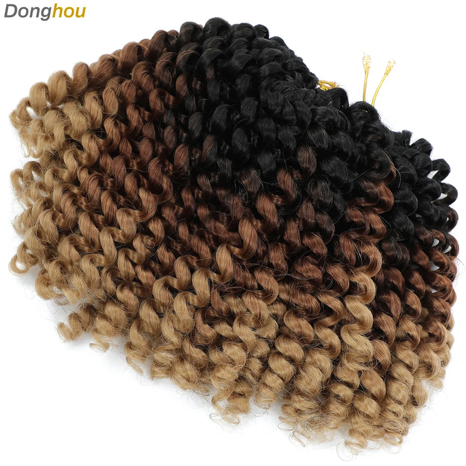 Wand Curl Crochet Braids Hair 8 Inch 1B 30 27 Bug Ringlet Twist Extensions with Jamaican Bounce Crochet Hair Crochet Curly Hair