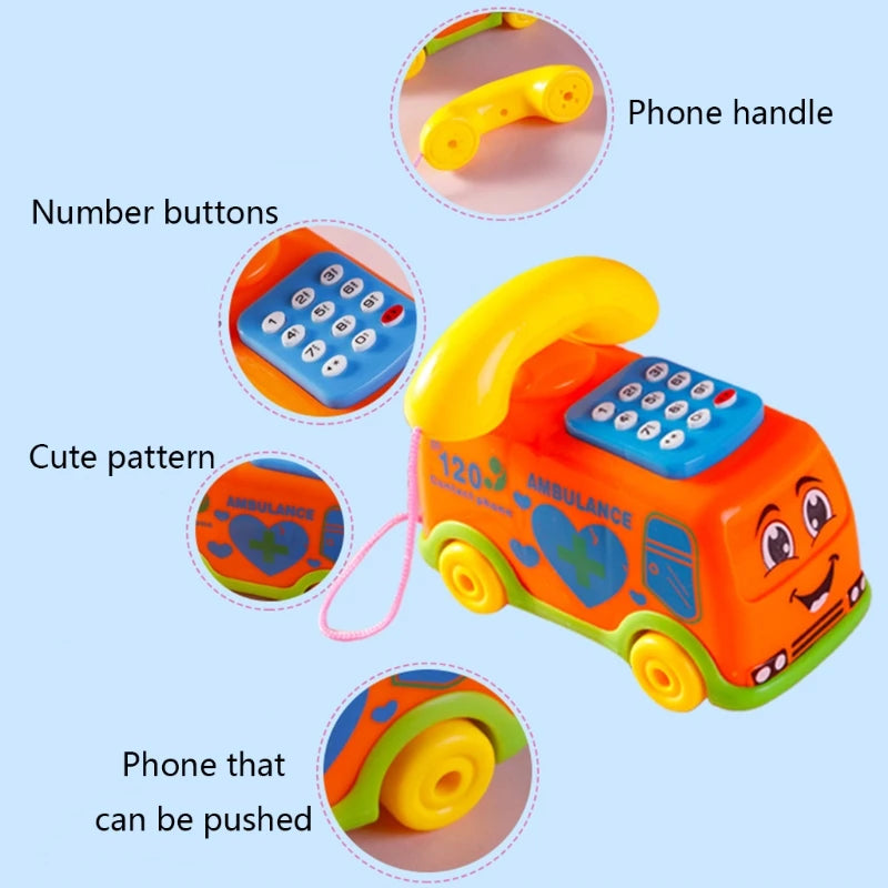 Children Lifelike Telephone Educational Set Toys for Over 1 Year Old Kids Keyboard Set Improve Intelligence Toys