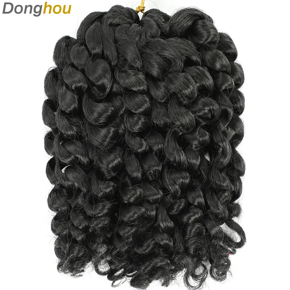 Wand Curl Crochet Braids Hair 8 Inch 1B 30 27 Bug Ringlet Twist Extensions with Jamaican Bounce Crochet Hair Crochet Curly Hair