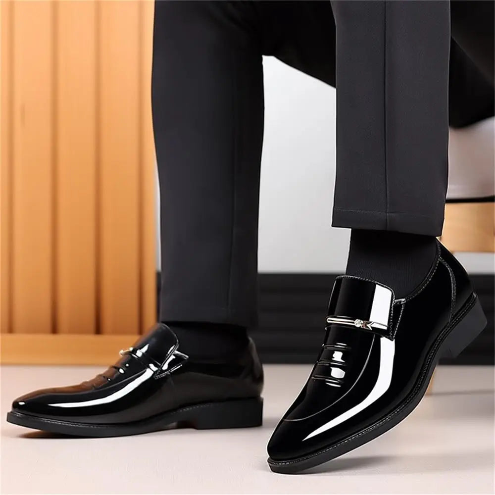 Mens Dress Shoes Formal Business Oxford High Gloss Patent Slip On Loafers Comfortable Casual Driving Boat Shoe For Men