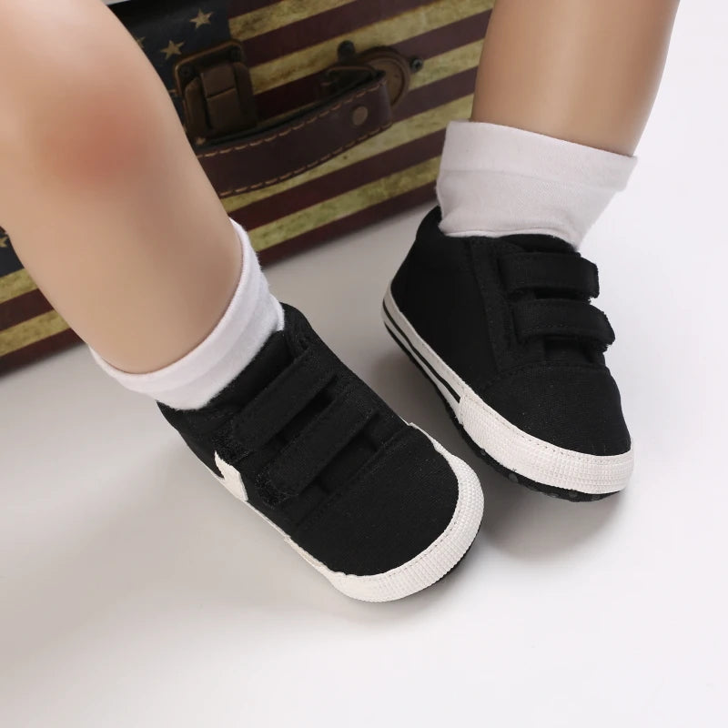 0-18M Newborn Baby Shoes Boy Girl Classical Sport Soft Sole PU Leather Multi-Color First Walker Casual Sneakers Baptism Shoes