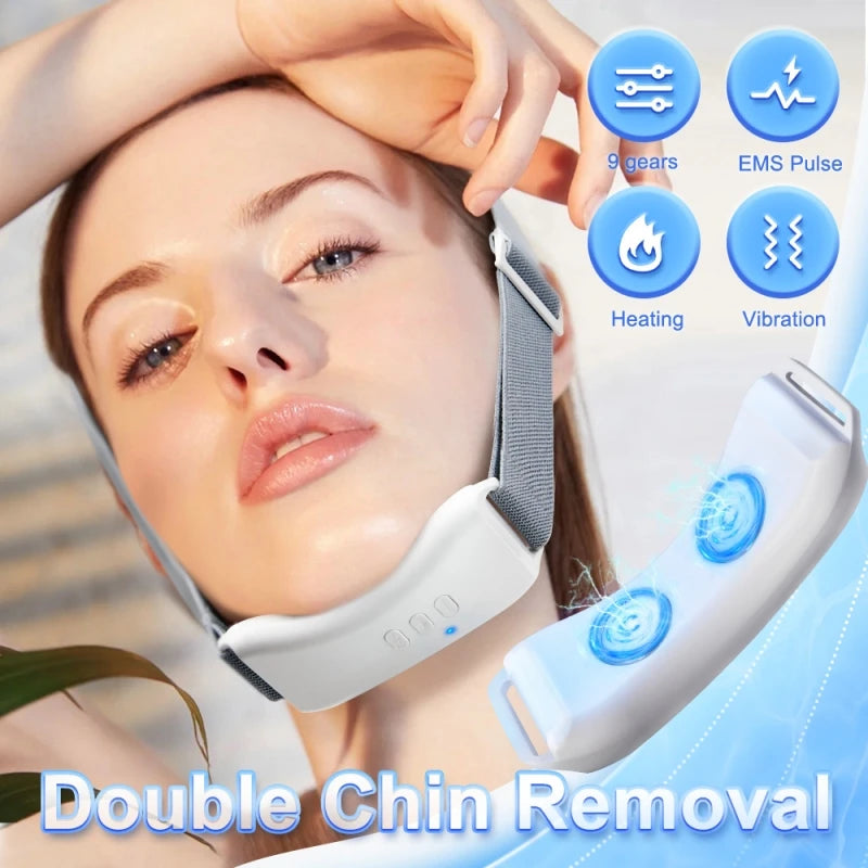 Double Chin Remover Vibration Chin-Up V Face Massager Ems Facial Lifter Beauty Device V-Line Up Face Lift Shaper Belt