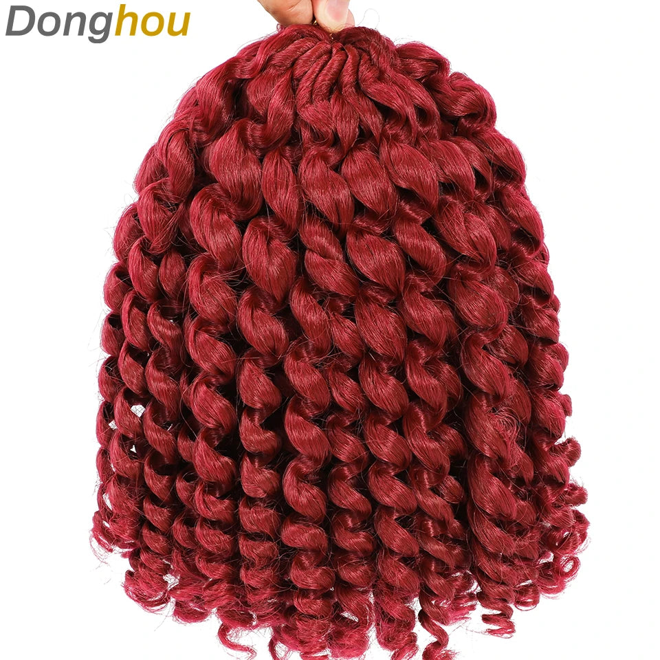 Wand Curl Crochet Braids Hair 8 Inch 1B 30 27 Bug Ringlet Twist Extensions with Jamaican Bounce Crochet Hair Crochet Curly Hair