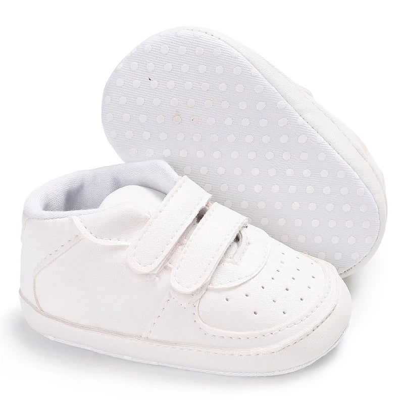 White Fashion Baby Shoes Casual Shoes For Boys And Girls Soft Bottom Baptism Shoes Sneakers For Freshmen Comfort First WalkShoes