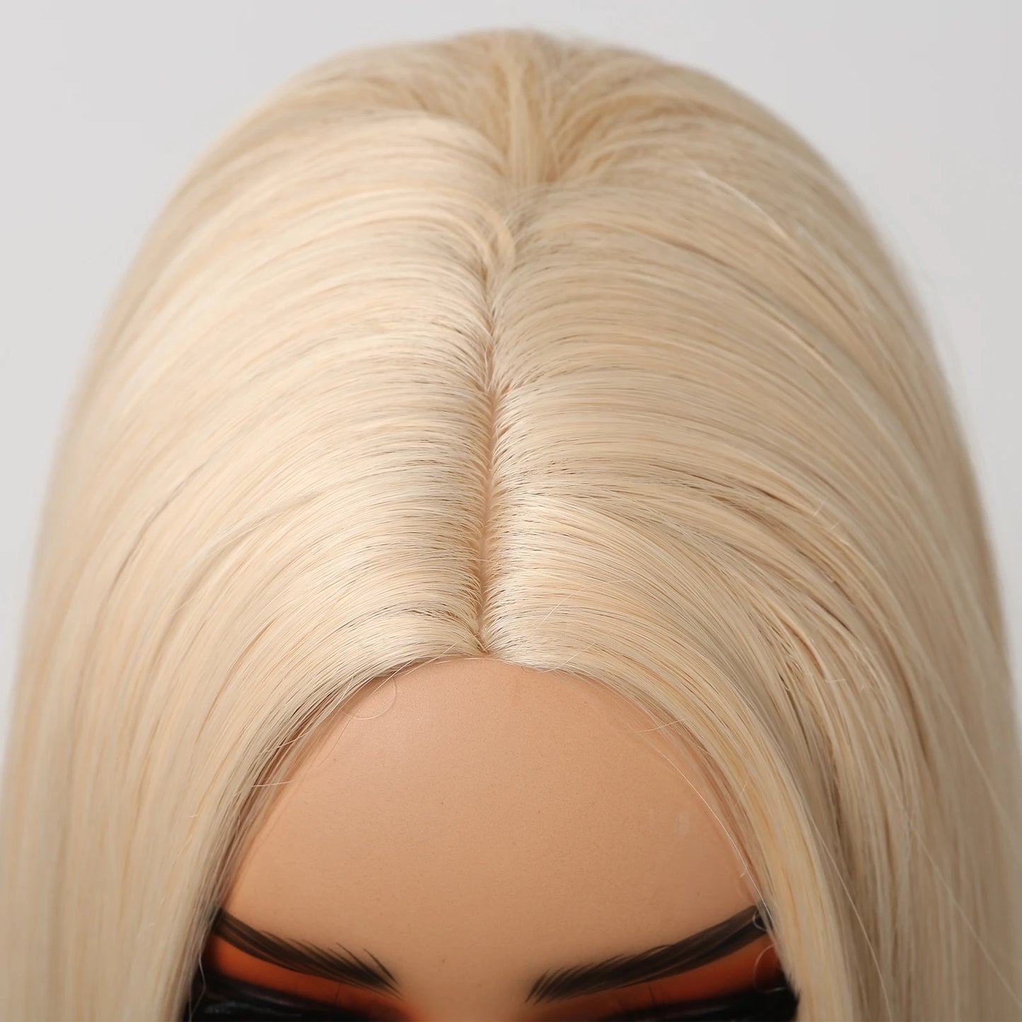 Blonde Golden Synthetic Wigs Long Straight Hair Natural Wig for Women Middle Part Wigs Cosplay Party Heat Resistant Fake Hair